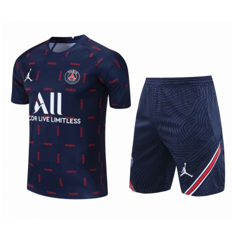 PSG Blue Training Kits Soccer Shirt with Shorts 2020/21